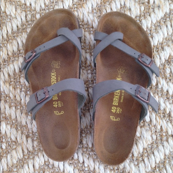 birkenstock mayari cross strap sandals stone